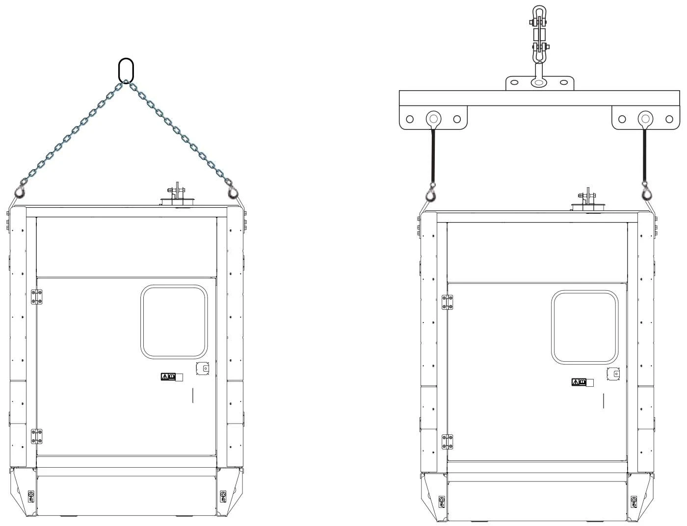 Дизель генератори - приклад підйому за дві точки